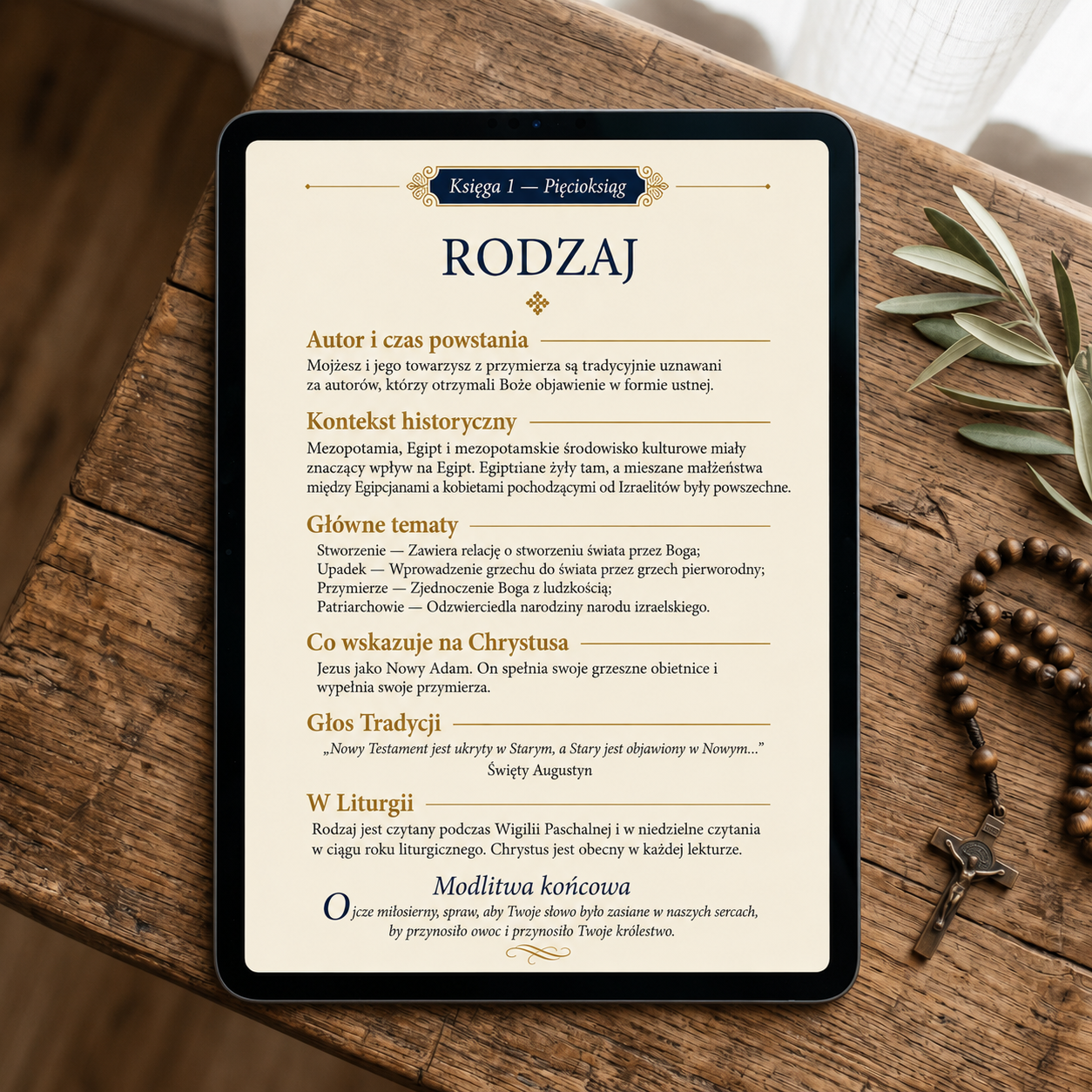 Przykładowa strona wewnętrzna e-booka — Księga Rodzaju